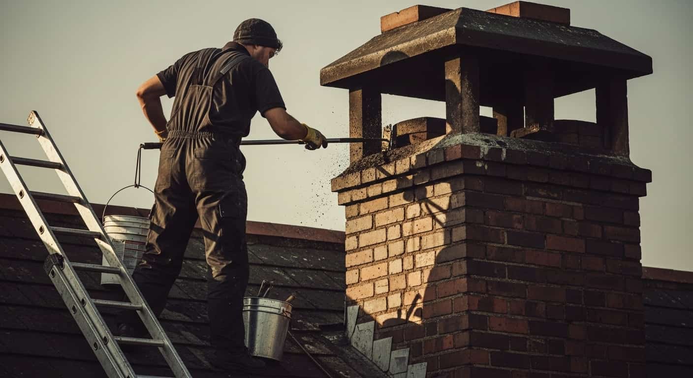 Blog 6 a man cleaning a chimney